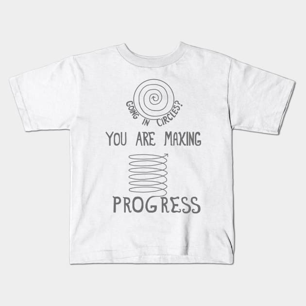 Inspirational Circle Progress Affirmation Kids T-Shirt by Art by Deborah Camp